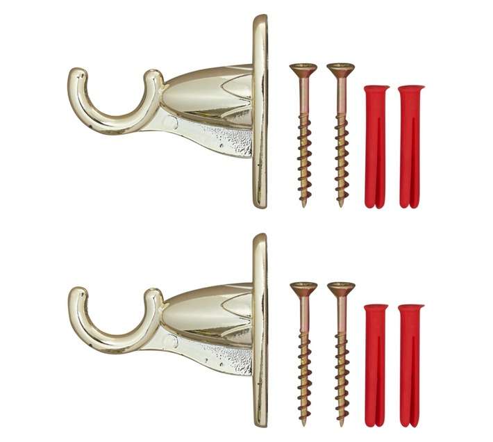 Bracket Plastic - Brass (16mm) 2 Pack