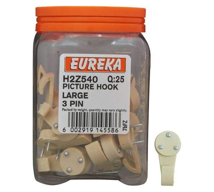 Eureka 25 x Large 3 Pin Picture Hooks