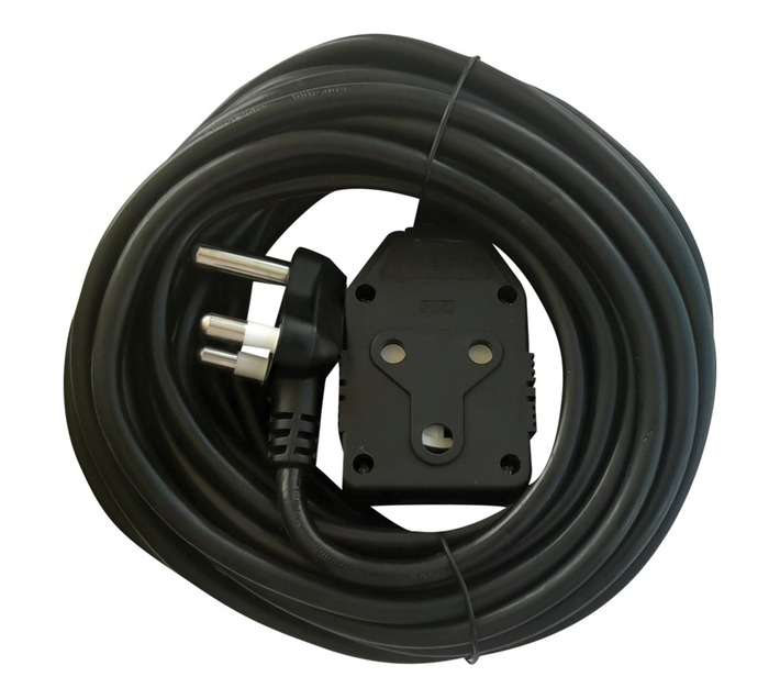 10A Double Janus Extension Lead - Black (5000mm)