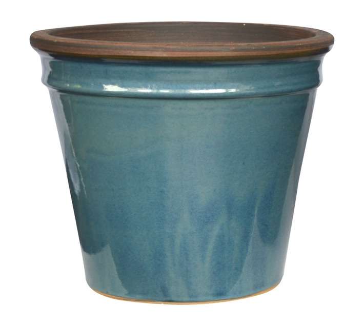 First Dutch Brands JC Cone Glazed Plant Pot - Turquoise (410mm)