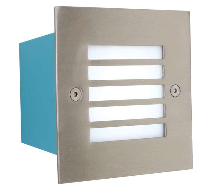 Eurolux B160SC Square LED Grid Footlight - Satin Chrome