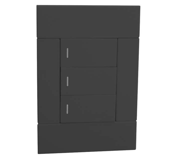 Veti 2VCR121C3 3 Lever Two Way Switch - Charcoal (130 x 90 x 20mm)