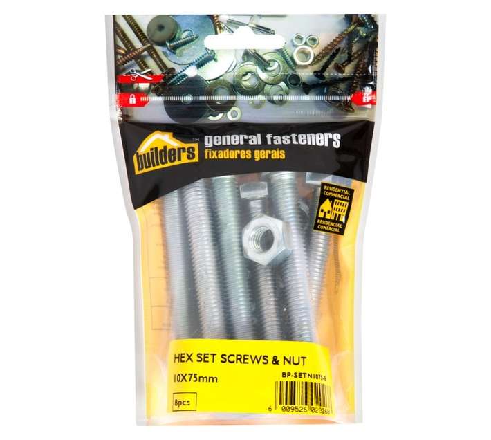 BP-SETN1075-8 8 x Hex Bolts and Nuts Set (10 x 75mm)
