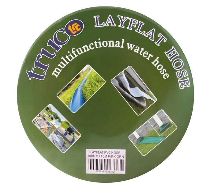 Truco HLFGREEN100X.10 Layflat PVC Hose - Green (10m x 100mm)