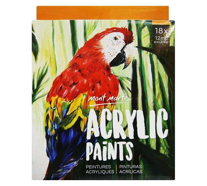Mont Marte 18 Piece Acrylic Paint Set - Assorted (12ml)