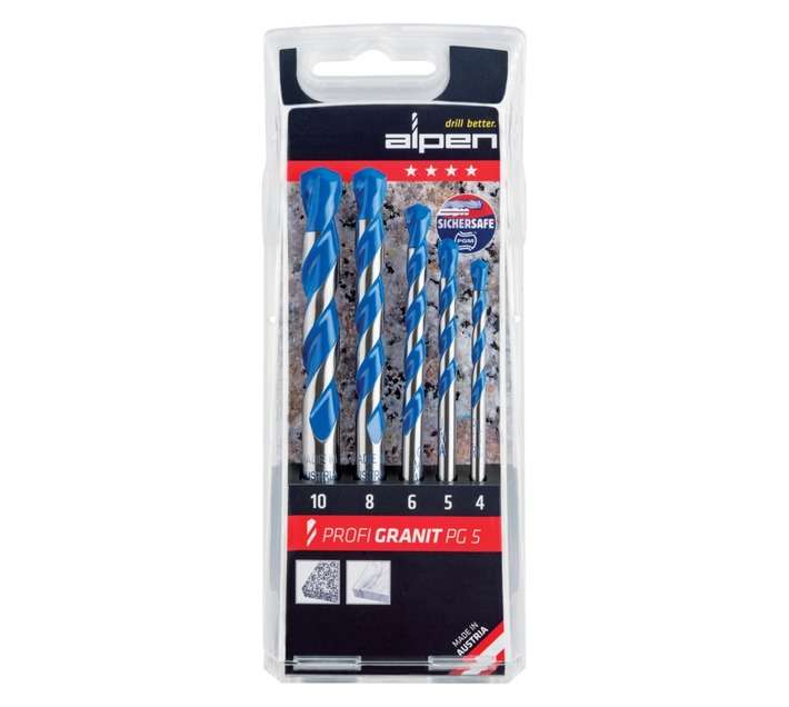 Alpen 5 Piece Granite Drill Bit Set ALP PG5