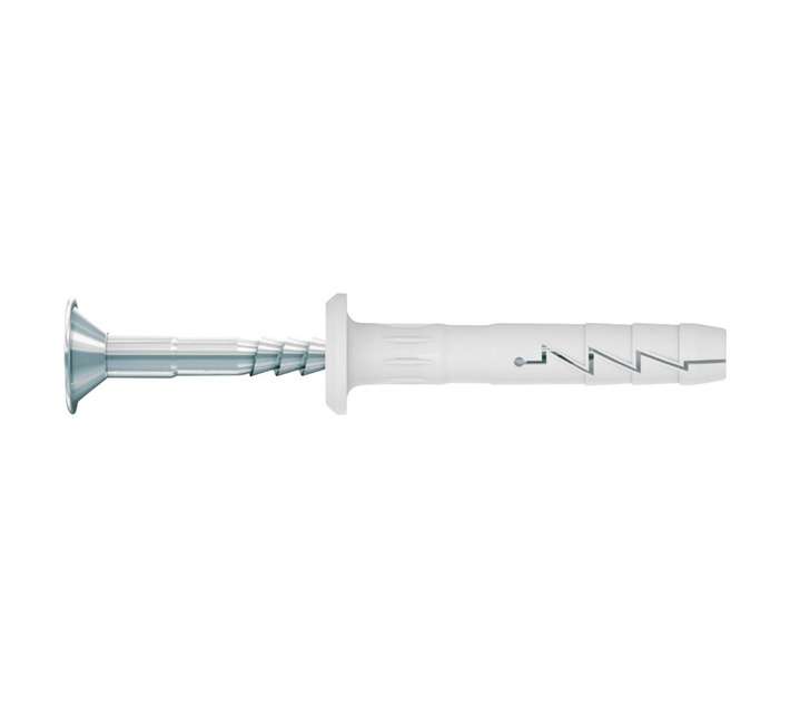 Rawlplug 20 x Hammer in Nylon Plugs and CSK Screws - Silver (6 x 60mm)