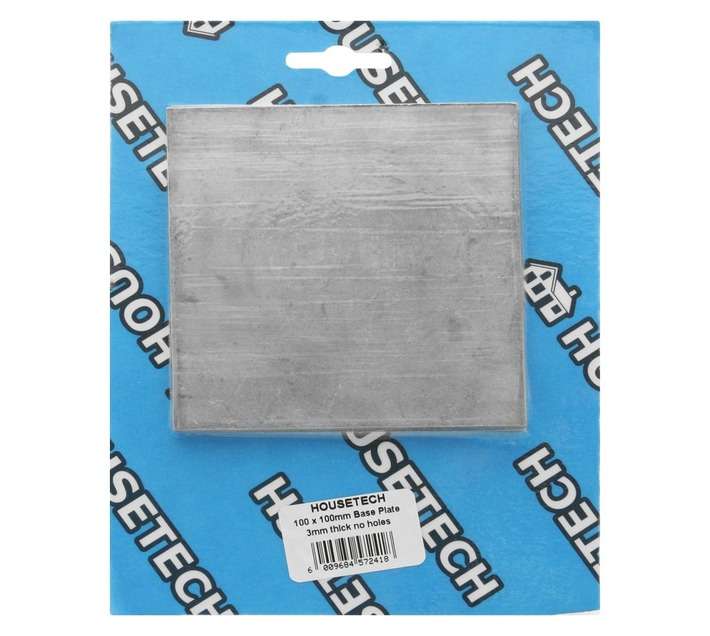 Housetech Base Plate With No Holes - Grey (100 x 100 x 3mm)