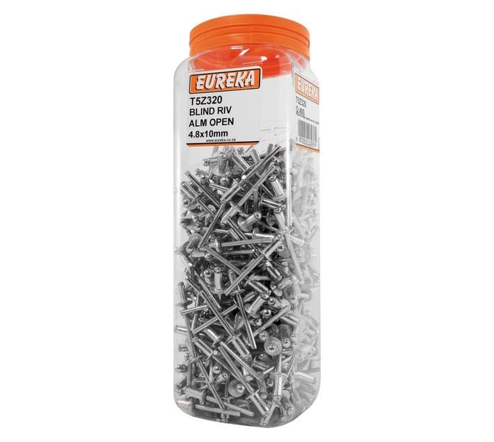 Eureka 400 x Aluminium Open Blind Rivets (4.8 x 10mm)