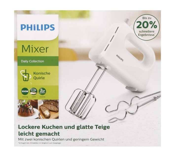 Philips HR3705 Daily Collection Hand Mixer - White (300W)