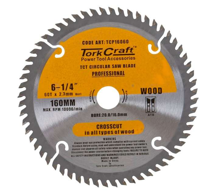 Tork Craft TCP16060 Contractors Circular Saw Blade (160mm)