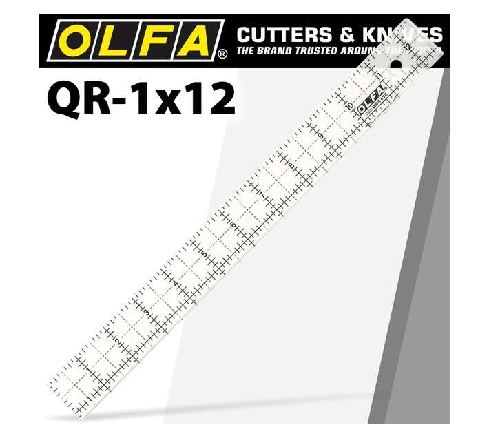 Olfa Quilt Ruler with Grid (25 x 305mm)