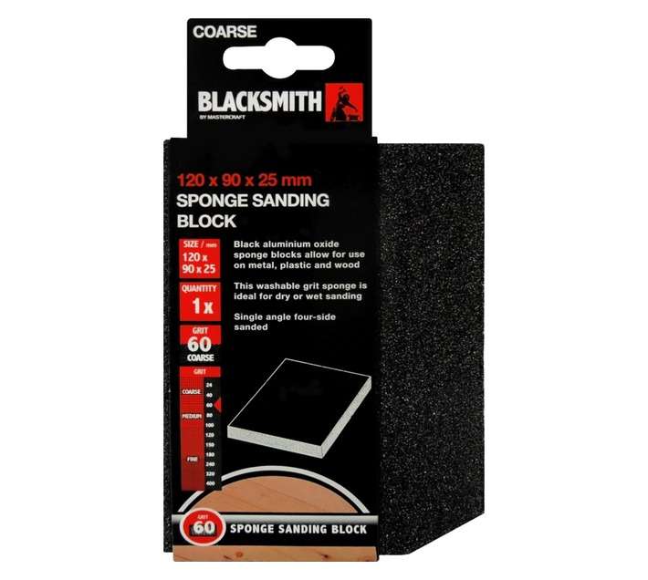 Blacksmith Sponge Sanding Block 60 Grit (120 x 90 x 25mm)