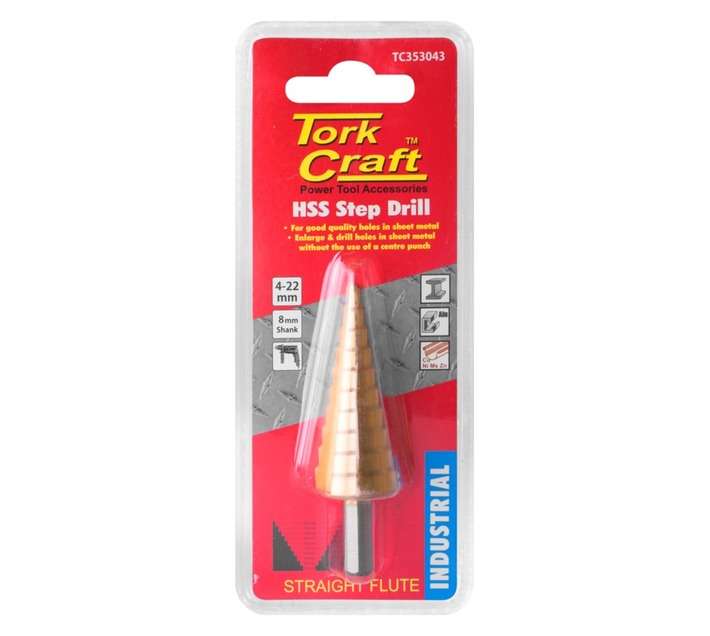 Tork Craft TC353043 HSS Step Drill Bit (22 x 2mm)
