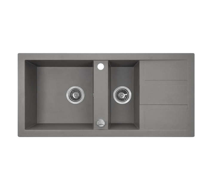 Laveo Barbados 1.5 Bowl with Drainer Sink - Grey (1000 x 480 x 170mm)