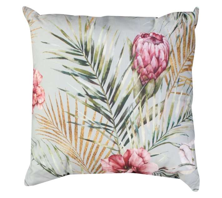 Design House Hibiscus Protea Scatter Cushion - Aqua (500 x 500mm)