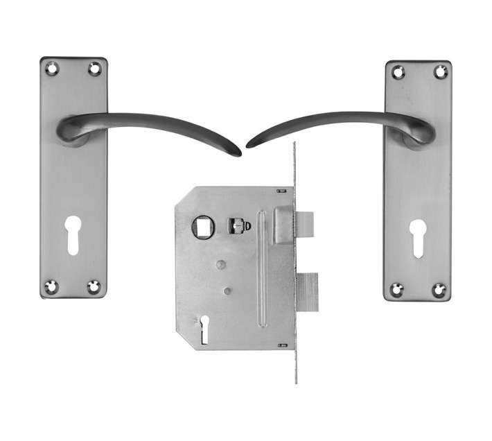 Dortello Emerald Satin Chrome Plated 2-Lever Lockset