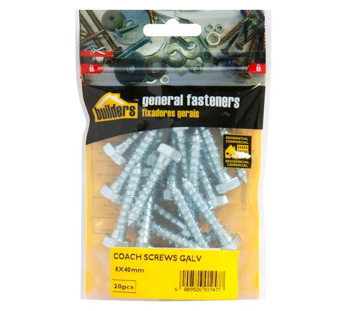 BP-CS0840-20 20 x Coach Screws (8 x 40mm)