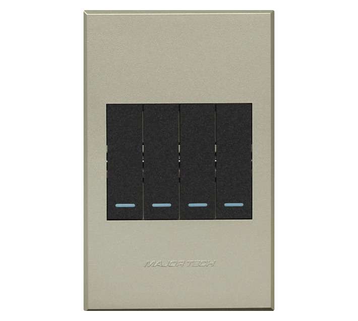 Veti 3 Series 4 Lever 2 Way Switch - Graphite/Titanium (100 x 50mm)