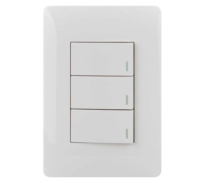 Ysalis 3-Lever 2-Way 4x2 Switches - White