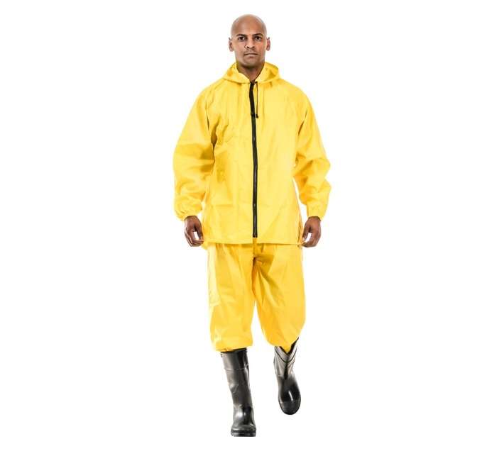 Beck Rubberised Contract Rainsuit - Yellow (M)