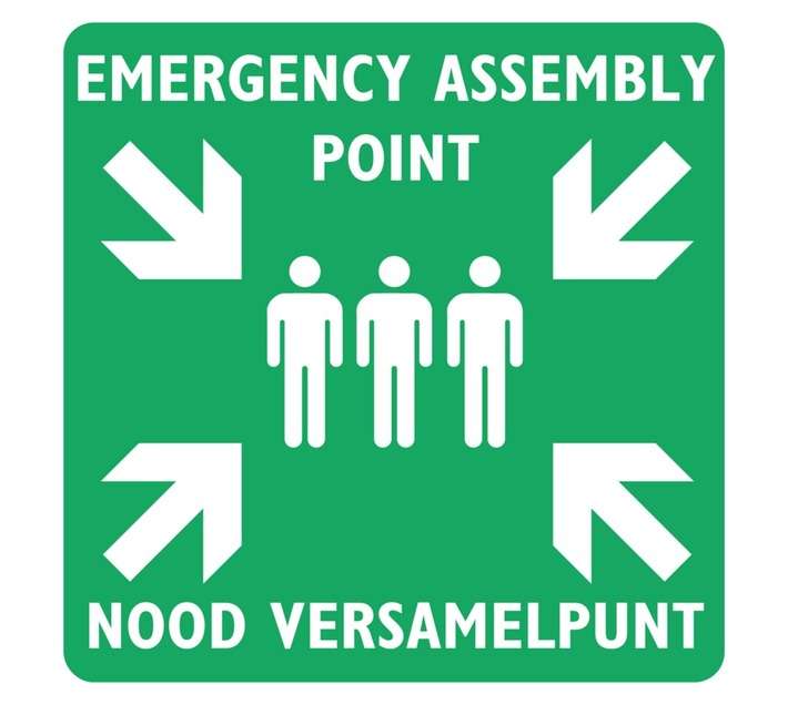 Tower Cromadek Point Assembly Sign - Grren/White (440 x 440mm)