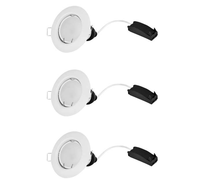 Lightworx 3 x LED GU10 Round Downlight - White (4w)