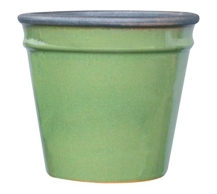 FDB JC Cone Glazed Pot - Green (410mm)