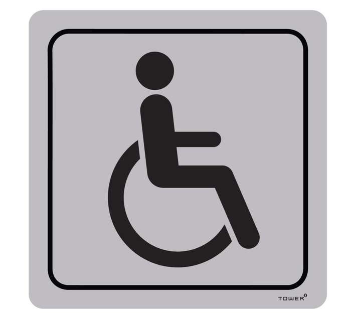 Tower Disabled Restroom Sign - Grey (150 x 150mm)