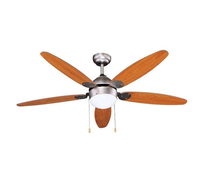 Decor Exclusive 52 Inch 5 Blade Celano Ceiling Fan - Matt Aluminium/Brown
