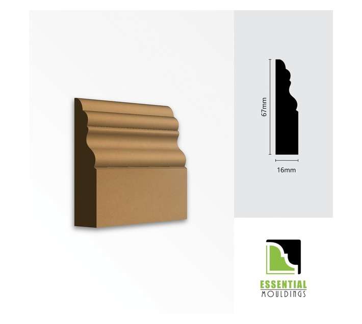 Essential Mouldings Q3 MDF Skirting (2750 x 67 x 18mm)