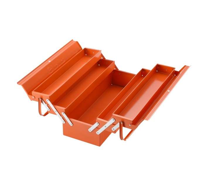 Grip 5 Tray Metal Tool Box - Orange