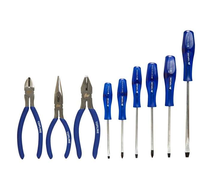 Topline Screwdriver And Plier Set (9 Piece)