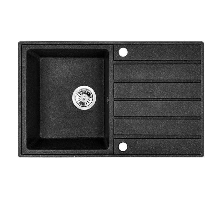 Laveo Margarita 1 Bowl with Drainer Sink - Black (790 x 490 x 190mm)