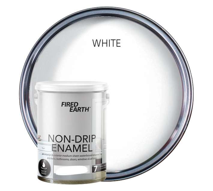 Fired Earth Non-Drip Enamel Water Based - White (5L)