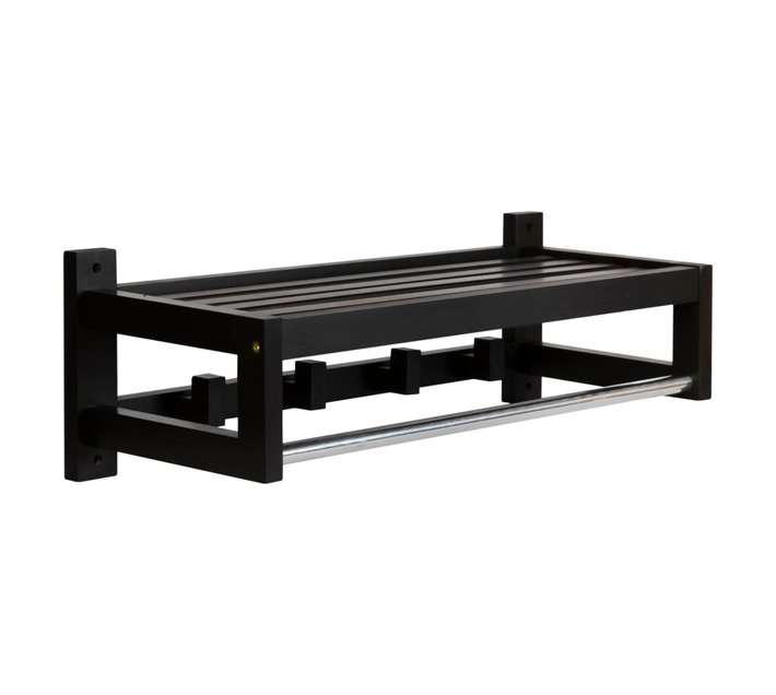 Lusso Towel Rack and Wall Mount Rail - Mahogany (550 x 180 x 40mm)