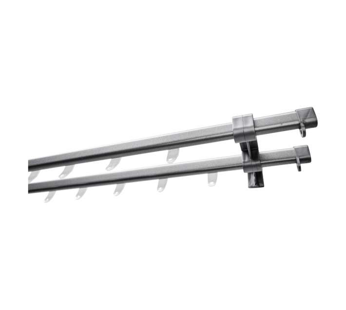 Design House Steel Double Curtain Track - Grey (2500mm)