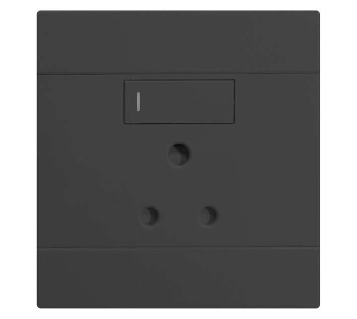Veti 2VC221 Single 16A RSA 4x4 Socket Outlet - Charcoal