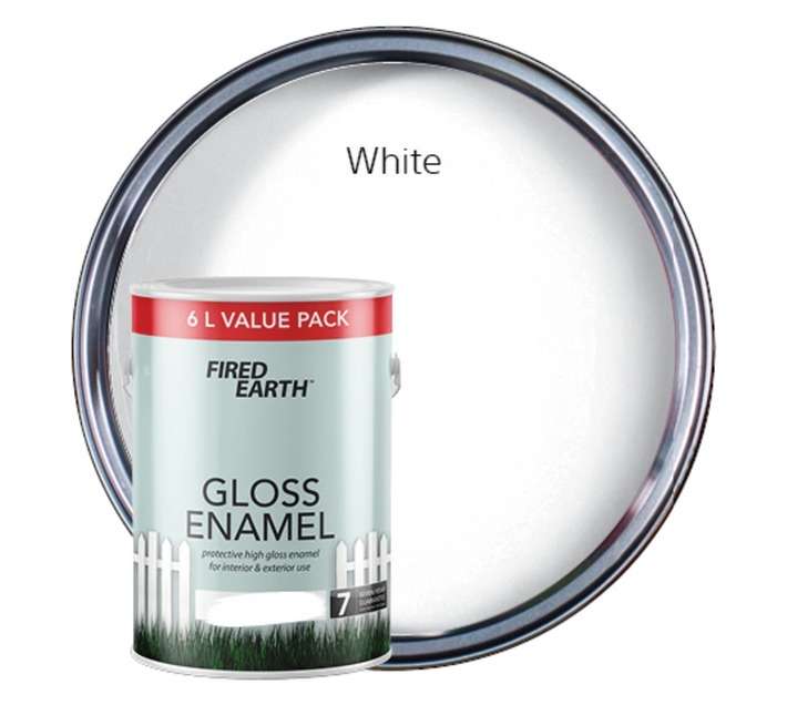Fired Earth Gloss Enamel - White (6L)