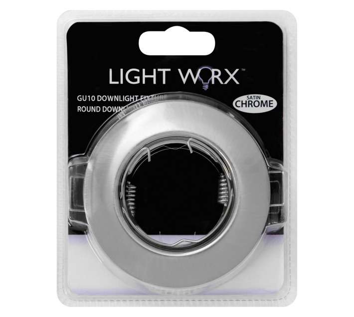 Lightworx GU10 SPOT-05-C-SC Fixture Round Downlight - Satin Chrome