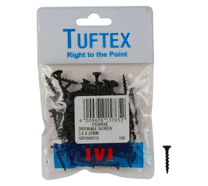 Tuftex 100 x Drywall Screws (3.5 x 25mm)