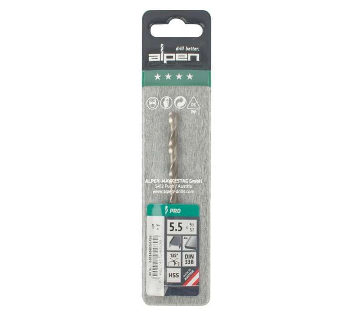 Alpen HSS Pro Split Point Jobber Drill Bit (93 x 5.5mm)