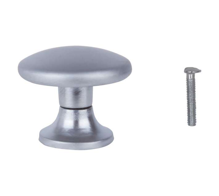 Home and Kitchen Mushroom Knob - Dull Chrome (30mm)