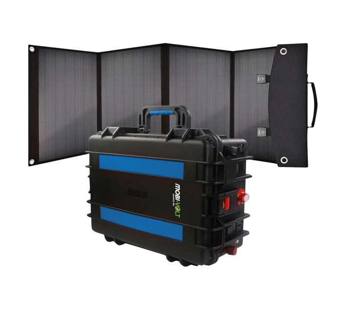 Mobi-volt Pure Sine Wave Hybrid Trolley Inverter - Black/Blue (3000W)