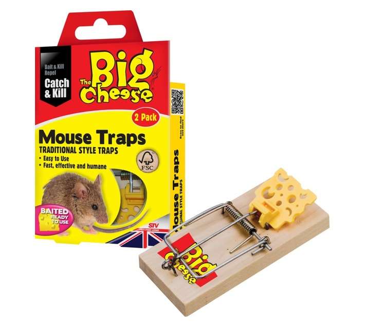 Big Cheese STV100 2 x Baited RTU Mouse Traps (120 x 90 x 20mm)