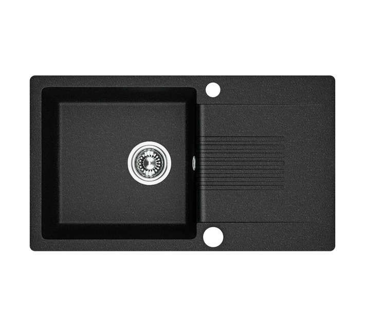 Laveo Celia 1 Bowl with Drainer Sink - Black (760 x 440 x 170mm)