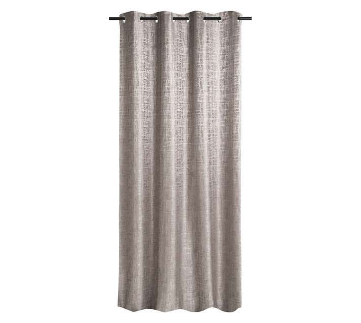 Jacquard Embossed Eyelet Curtain - Grey (2500 x 2300mm)