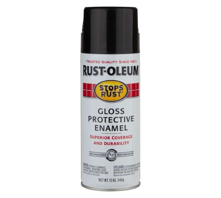 Rust-Oleum Spray Paint Stops Rust Enamel Gloss - Black (340g)