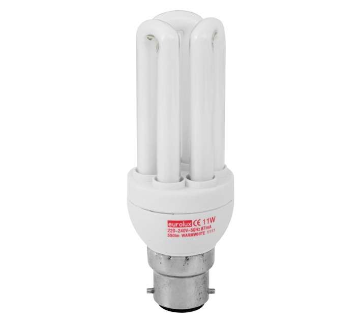 Eurolux B22 3U Compact Fluorescent - Warm White (11w)