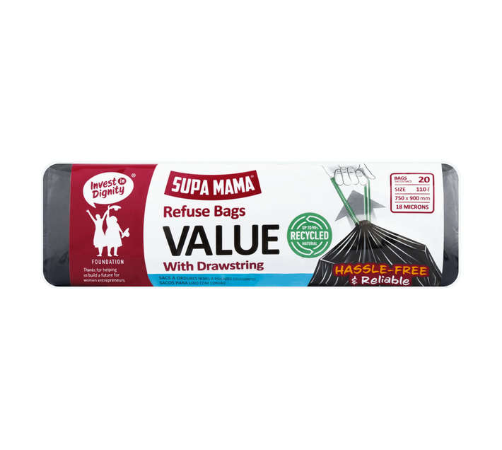 Supa Mama Budget Refuse Bags - Black (750 x 900mm)